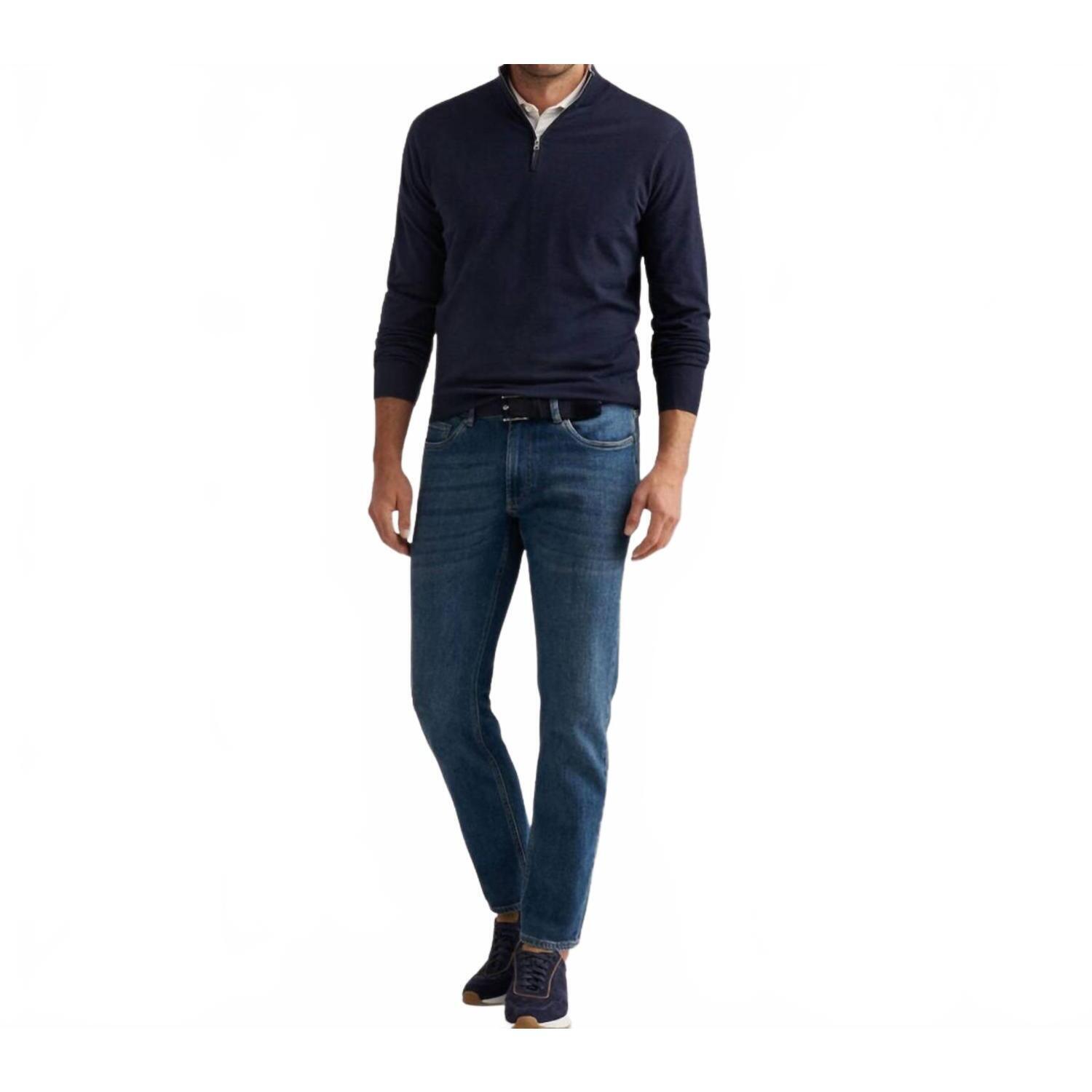 New Peter Millar Vintage Five-Pocket Jean - 32" In True Blue Washed